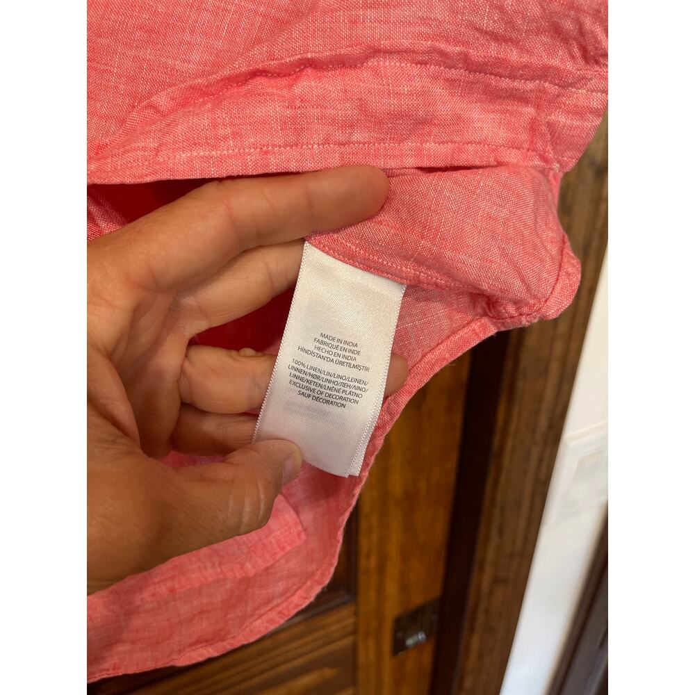 Polo Ralph Lauren Heathered red linen button down small - Picture 5 of 6